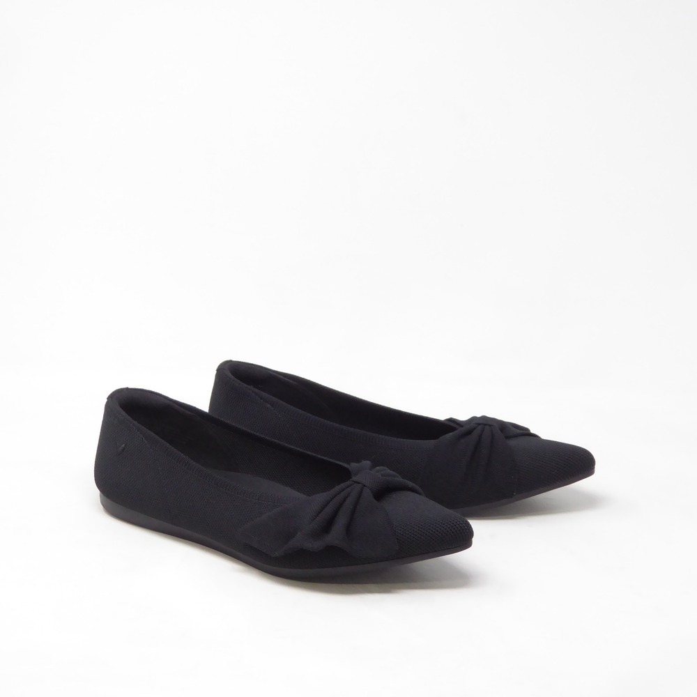 VIVAIA Women Azura Pointed-Toe Bow Flats Black Pointed Toe Bow Knit 39 / 8